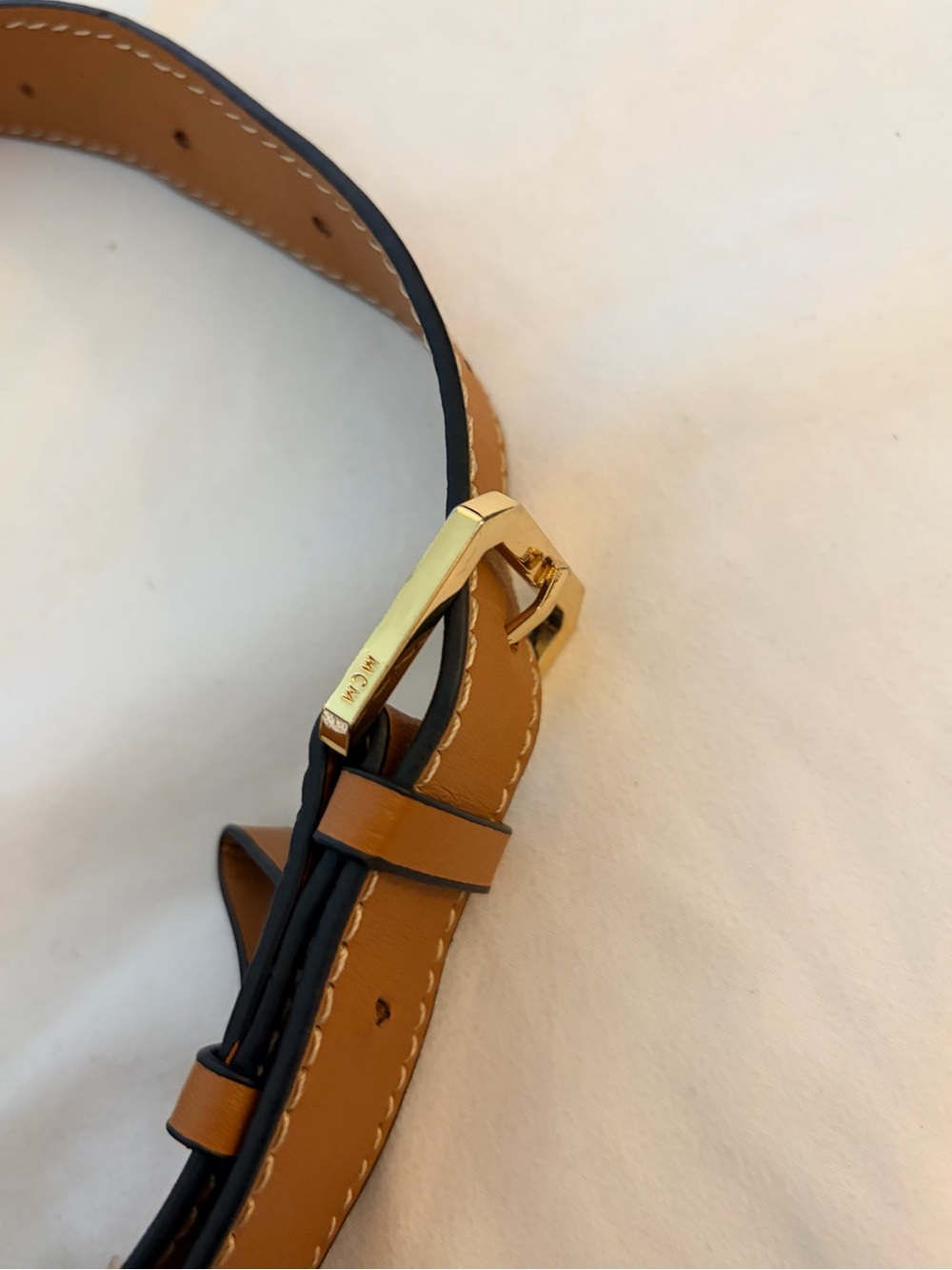 MCM Cognac & Black Visetos Logo Leather Crossbody Belt Bag - Picture 4 of 6